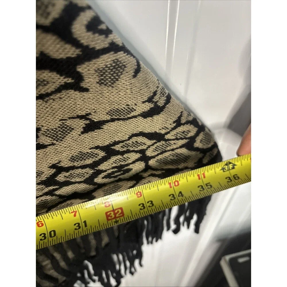 Leopard Print Faux Fur Shawl OSFM Black And Brown
